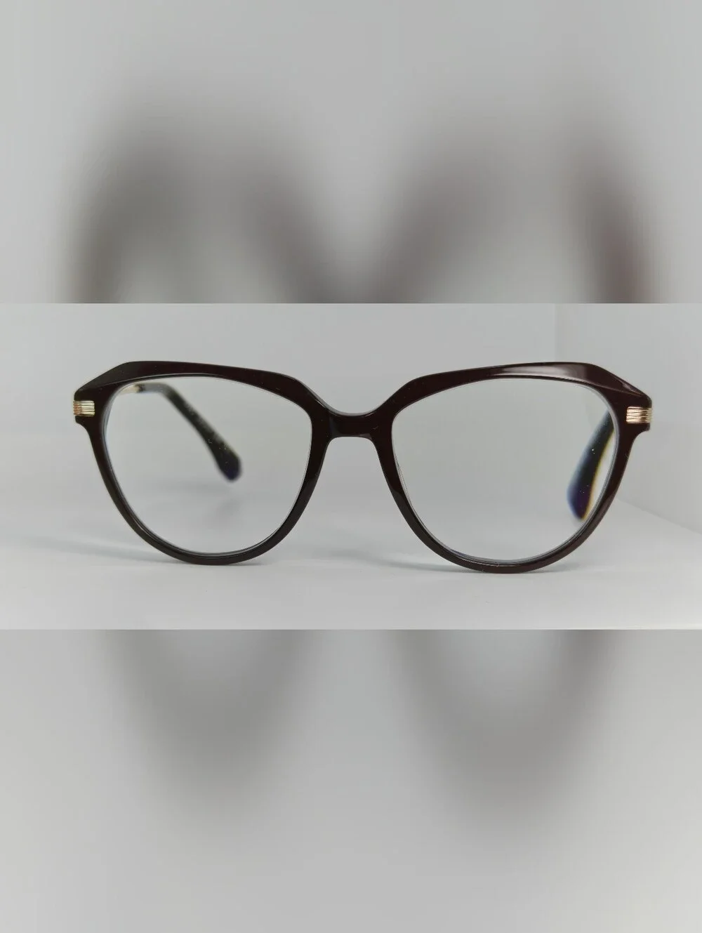 Exec. Classic Women's Deep Mocha Brown Cat-Eye Eyeglass Frames.